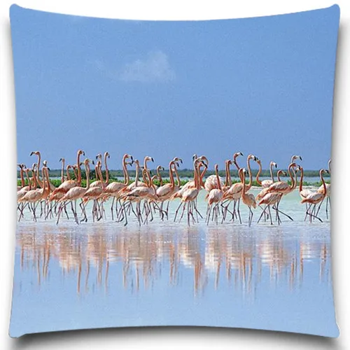 Группа Фламинго отдых на пляже 2D печать Творческий Чехол Подушка квадратный