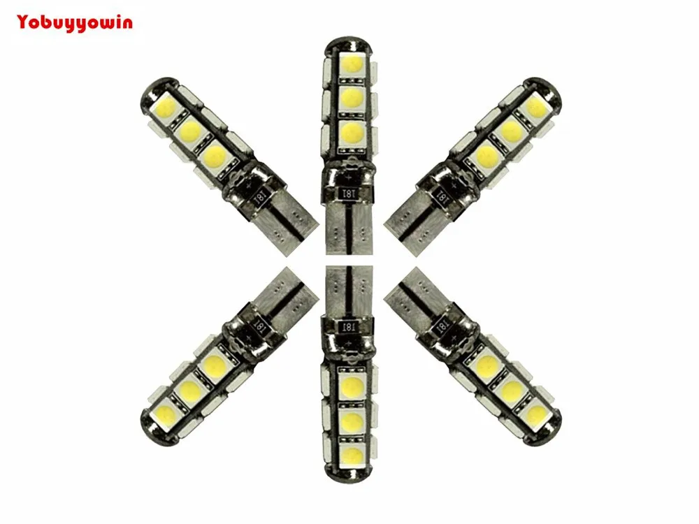 

6 шт. натуральный белый/янтарный/красный 13SMD 5050 T10 194 168 W5W 192 168 с клиновыми лампами Canbus Автомобильный задний фонарь DC 12 В