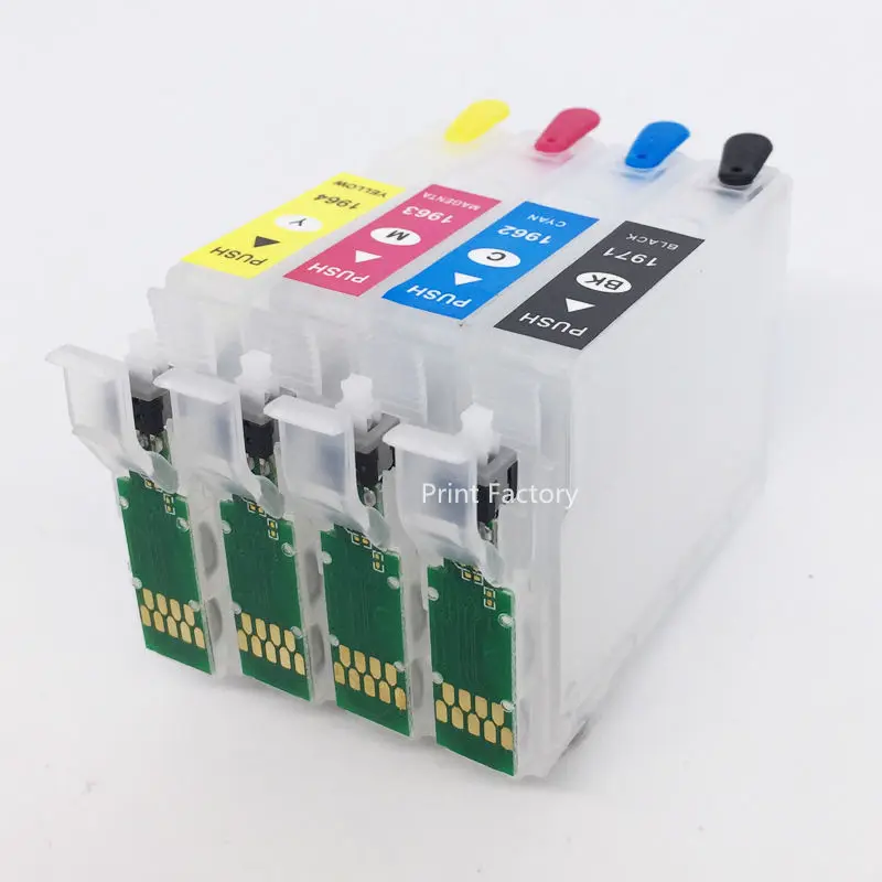 T1971 T1962-T1964 перезаправляемый картридж с дугой чип для Epson XP-211 XP-411 XP-201 XP-401 XP-101 XP-204 XP-214 WF-2532