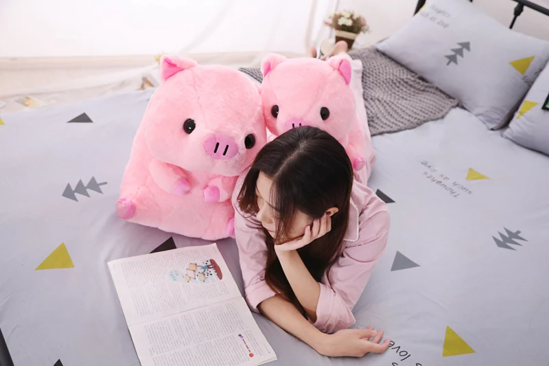 1 шт., милая круглая плюшевая игрушка в виде поросенка, Kawaii, розовая свинья, куклы, мягкие игрушки для детей, мягкая подушка для девочек, подарок на Рождество, День святого Валентина