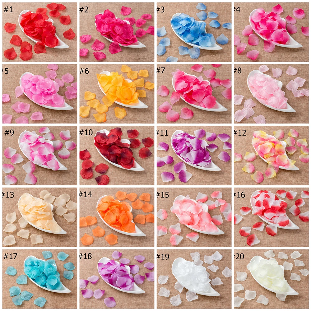 2000 шт./лот Лепестки Роз 20 Цветов Свадебные Украшения Мода Atificial Цветы Petalos de Rosa Petalas