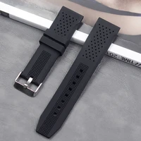 fashion casual mens soft silicone strap 22mm ladies waterproof sports natural rubber strap buckle accessories