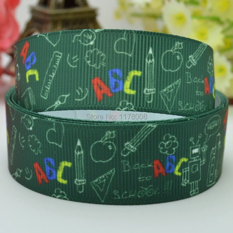 DUWES 7/8 &quot22 мм назад в школу меловая доска с алфавитным принтом grosgrain лента бант для