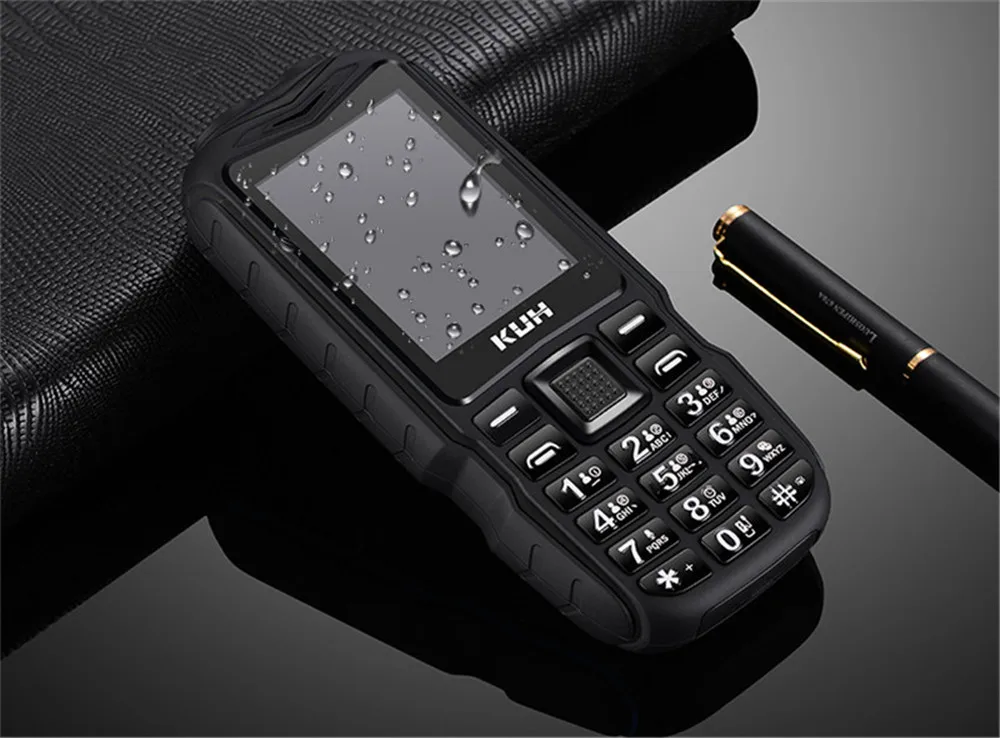Original KUH T3 Mobile Phone Long Standby Dual Sim Cards Rugged 2.4'' Dual Flashlight 13800mAh Power Bank Big Voice CellPhone