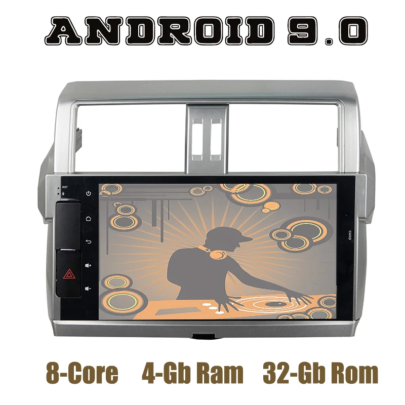 Android 9 0 Автомобильный gps радио плеер для toyota Prado 150 2014 2015 2016 с восьмиядерным DSP wifi usb 4