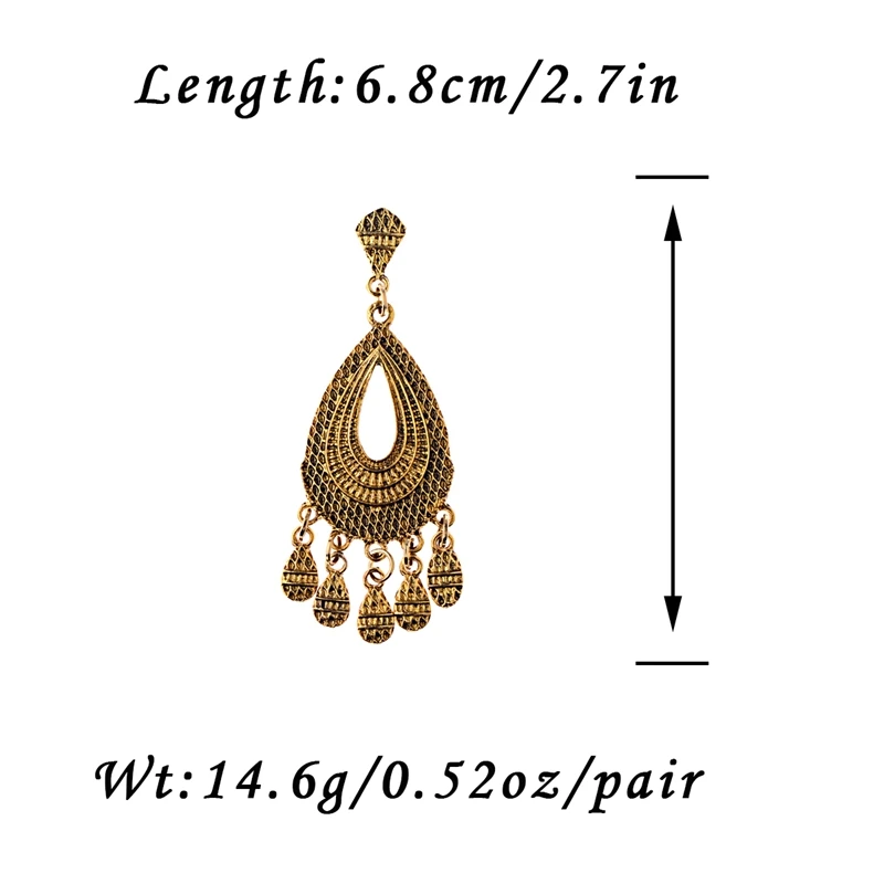 DOUVEI золотые индийские Jhumka Jhumki висячие серьги для женщин в стиле бохо винтажные