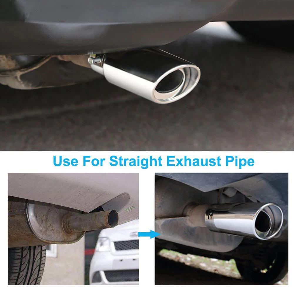 1 шт. универсальный глушитель турбо выхлопной трубы из нержавеющей стали для