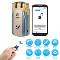 WAFU 018U Pro Wireless Remote Control Lock Security Invisible Keyless Intelligent Lock Smart Door Lock iOS Android APP Unlocking