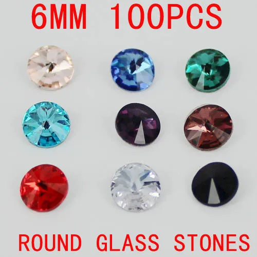 

6 мм 100 шт 1122 много цветов Rivoli хрустальный серебряный оттенок камни остроконечные стеклянные бусины для дизайна ногтей ювелирные изделия принадлежности