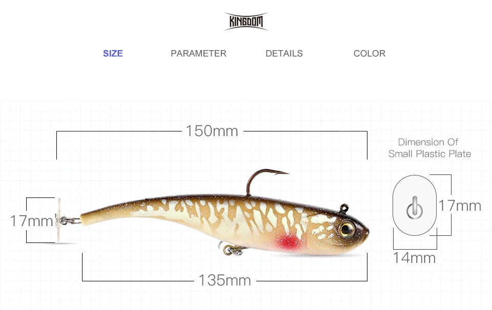 Kingdom Fishing Bait 47 г 150 мм свинья Shad 6 воблеров искусственная Мягкая приманка с пластиковой пластиной приманка peche leurre 8802