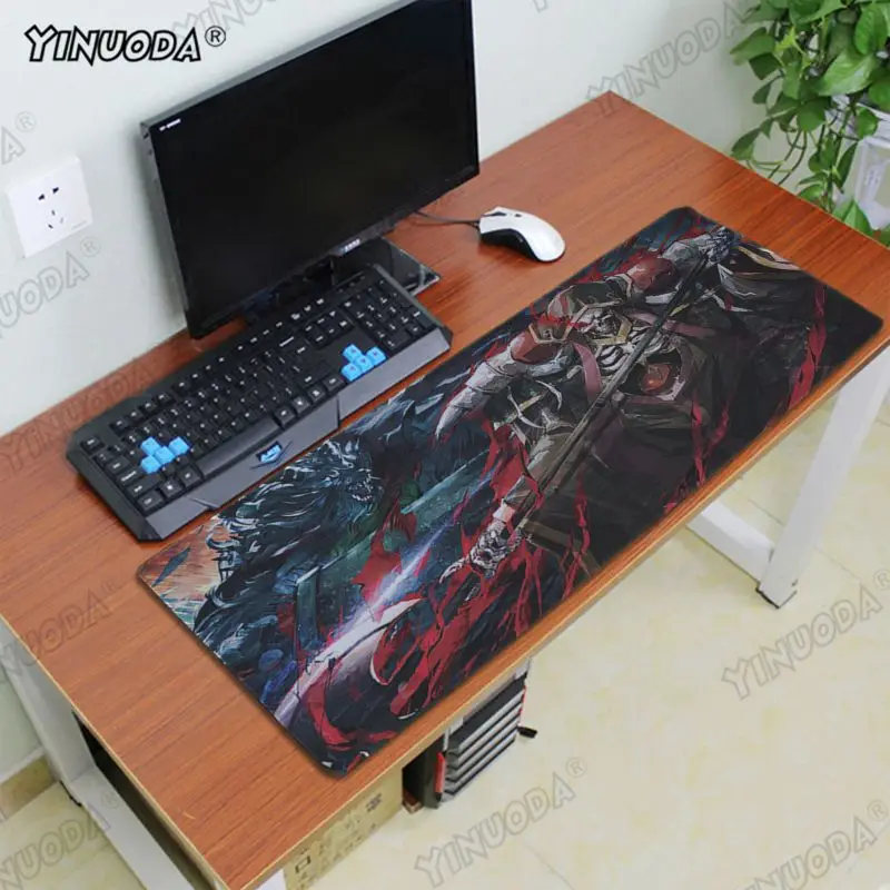 Yinuoda Подставка для мыши для лэптопа Boy Gift Overlord Characters аниме Хорошее качество Большой размер с защитной кромкой для игр.