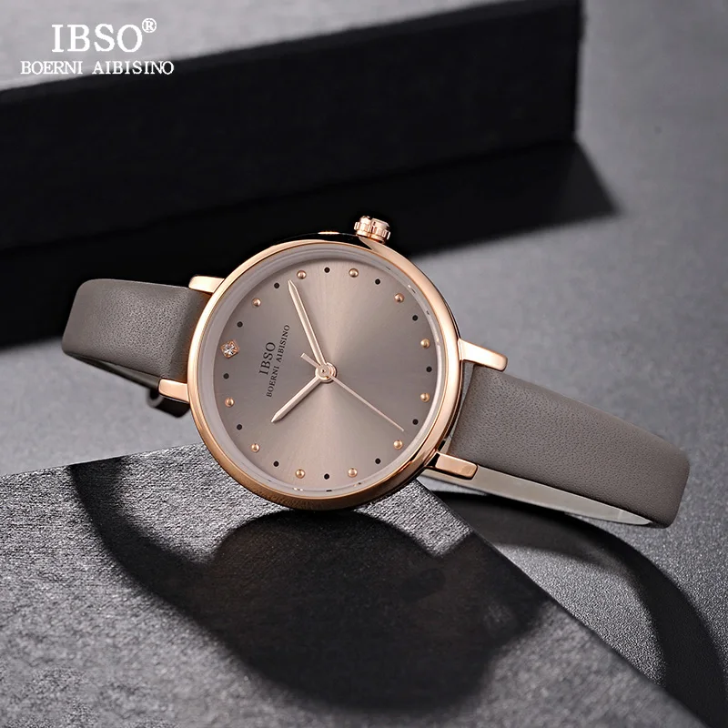 

IBSO Brand Luxury Ladies Quartz Watch Leather Strap Montre Femme Fashion Women Wrist Watches Relogio Feminino Female Clock