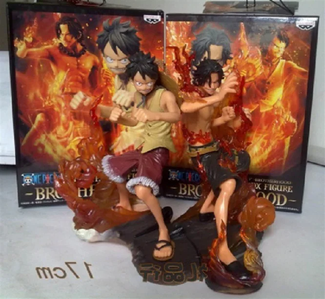 Аниме One Piece 14 см 2 шт./комплект года позже Luffy VS Ace ПВХ экшн-Фигурки игрушки куклы -