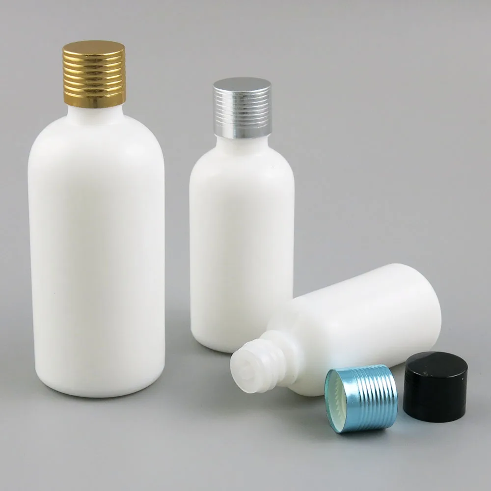 

360 x 30ml 50ml 100ml Essential Oil Portable White Jade Bottles With Aluminum Cap For Liquid Reagent Pipette Bottle Travel Vials