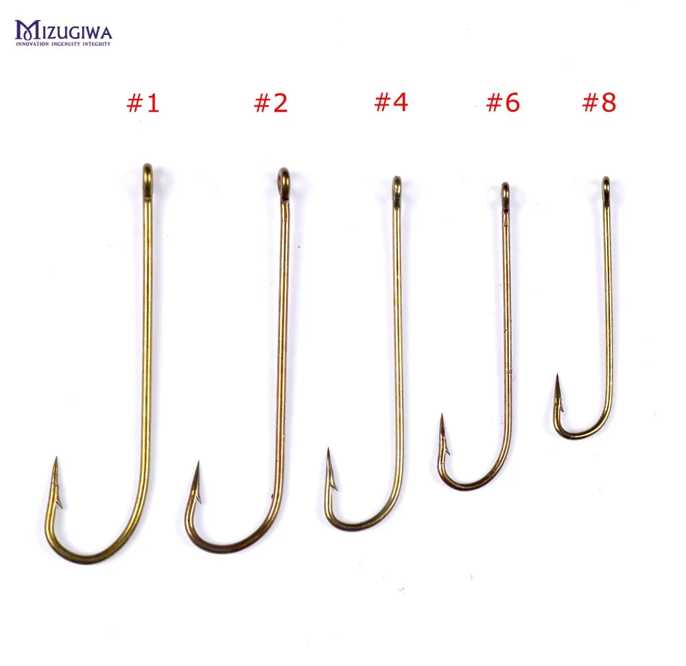 50 pcs Mizugiwa Fishing Carlisle Hooks Ringed Bronzed #1 #2 #4 #6 #8 Bait Hook Sharp Tackle Fishhook Pesca Crappie | Спорт и