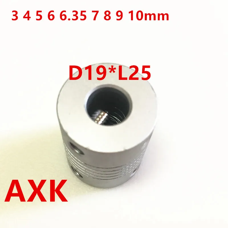Free Shipping 10pcs/lot 3 4 5 6 6.35 7 8 9 10mm D19*l25 Aluminium Cnc Stepper Motor Flexible Shaft Coupling Coupler Encoders |