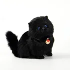 2018 5 цветов, звучащий котенок, Черный кот, плюшевая игрушка, мягкий подарок для девочки, имитация сидящего кота, реалистичный пурпурный звук, Электронная кукла-Кот