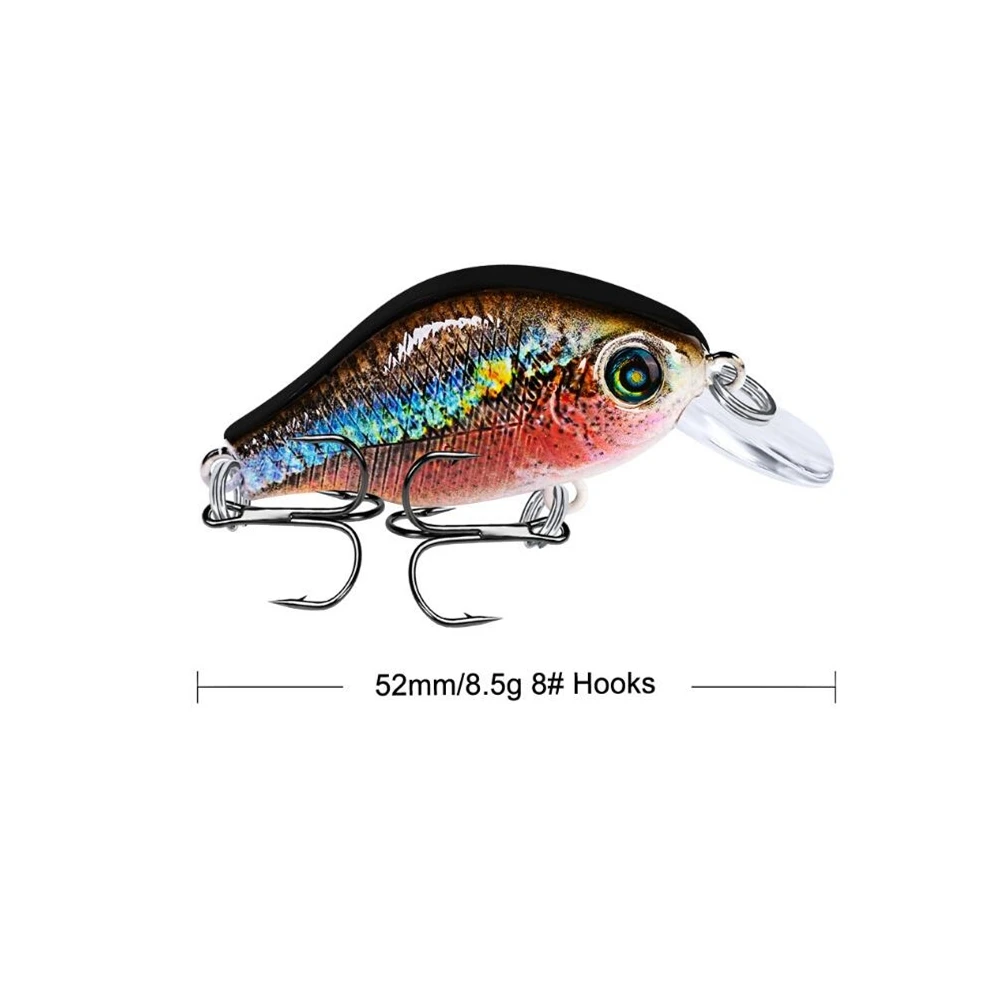 1pcs 52mm 8.5g Crank Fishing Lure Wobbler Floating Artificial plastic Hard Bait Trout Crankbait Bass Pike Japan Fishing Tackle