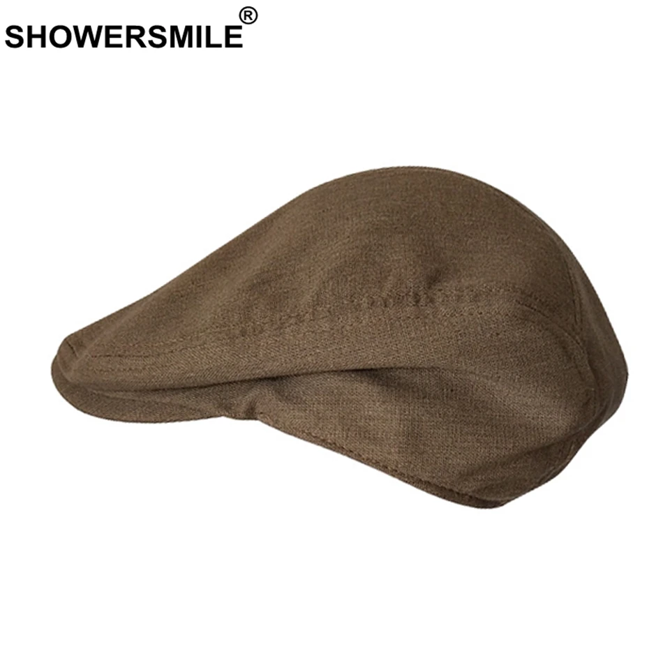 SHOWERSMILE, берет, женская, льняная, простая, утконоса, плоская кепка s, мужская, верблюжья, Классическая, Гэтсби, плюща, Кепка унисекс, одноцветная, летняя, Ретро стиль, таксистка, Кепка