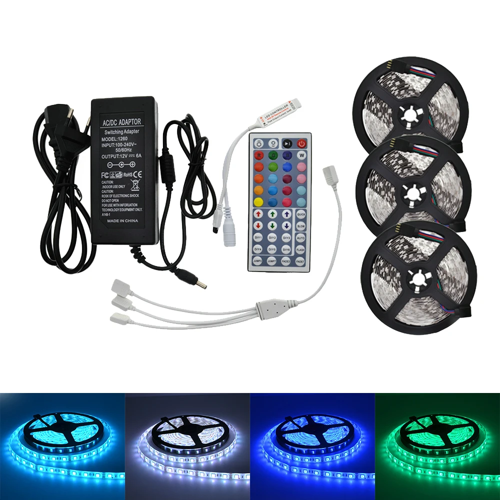 Светодиодная лента 5050 RGBWW 5 м 10 15 RGB набор светодиодных лент с ИК-пультом