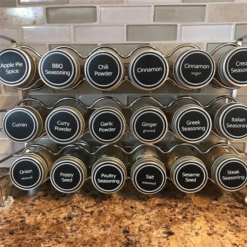 13pcs Printed Spice Jar and Pantry Label Set Chalkboard Round Stickers Write-on Labels #4M08 | Дом и сад