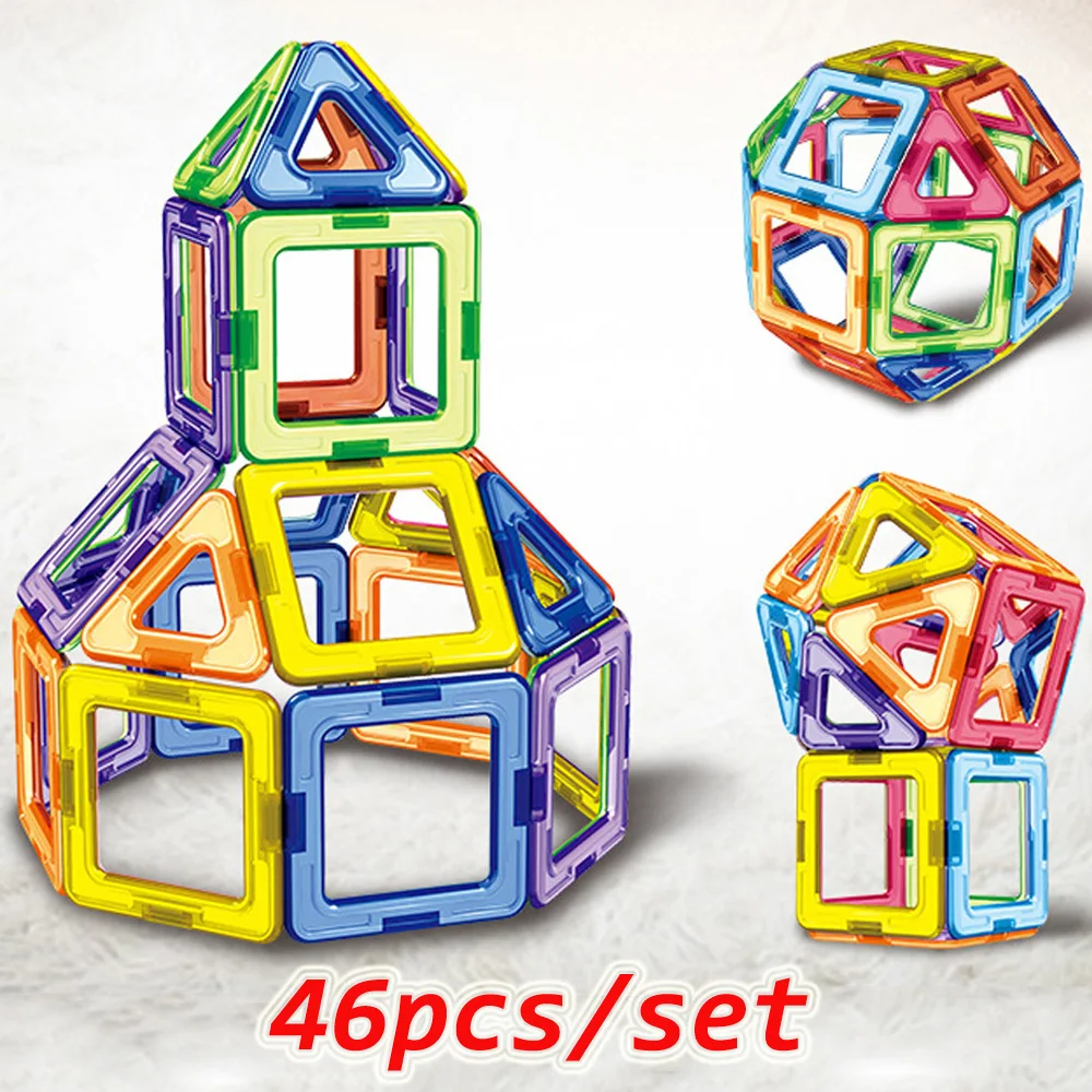 

46PCS Big Size Magnetic Designer Magnet Blocks Construction Toys Set Modeling&Buillding Toy For Children Kids Gifts