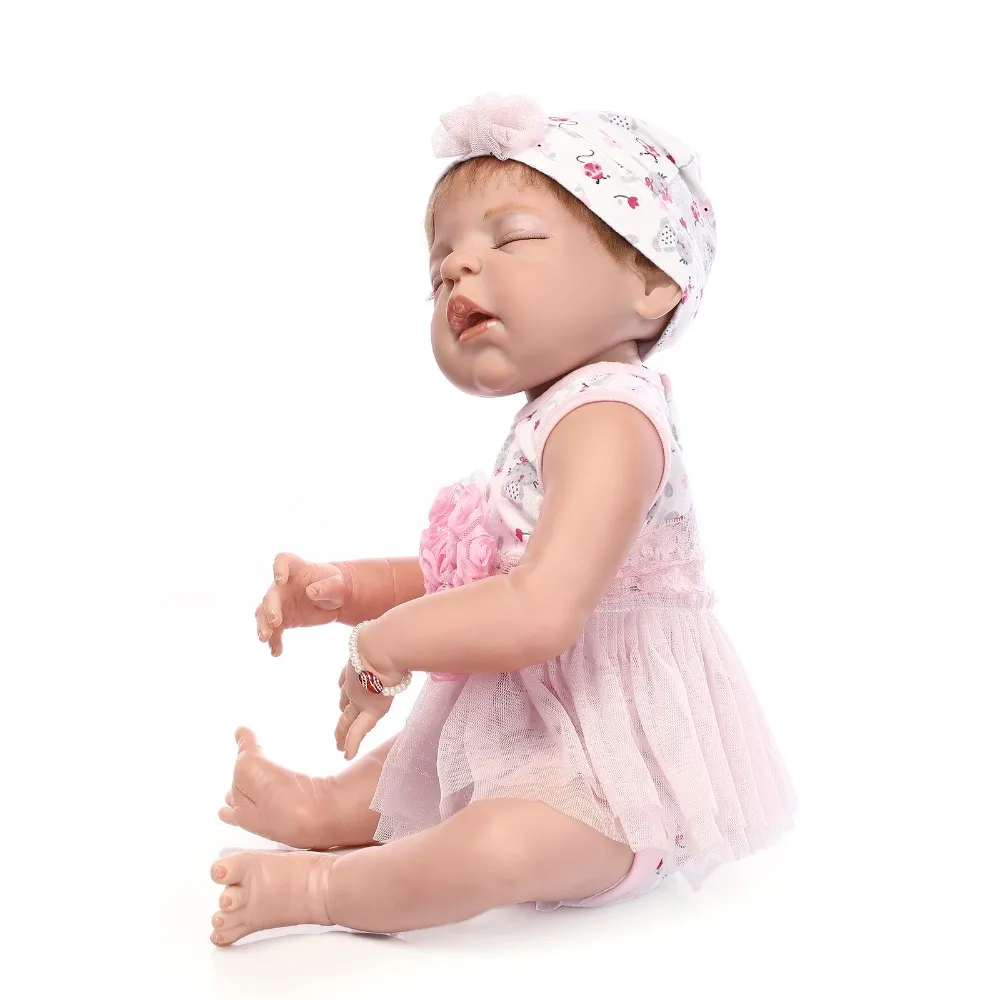 NPK 22-дюймовый силиконовый виниловый реальный мягкий на ощупь reborn baby 55 см
