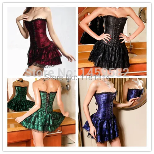 Бесплатная доставка пикантный корсет instyles для вечевечерние юбка баска s M ini