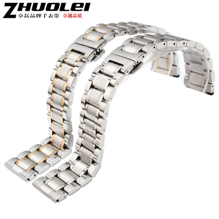 

Watch Accessories Silver Solid Stainless Steel Replacement Watch Band Strap Band 16mm 18mm 19mm 20mm 21mm