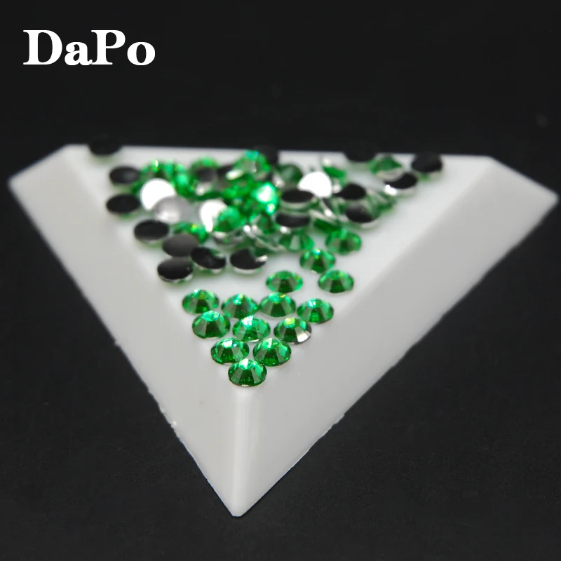 Зеленый циркон Цвет ногтей плоская задняя часть стразы круглой формы для дизайна