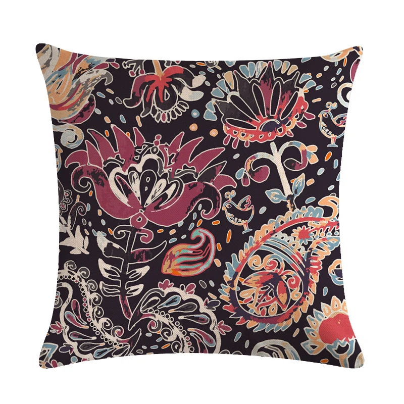 Boho Paisley Oriental Floral Pattern Navajo Geometric Prints Fantasy Petal Flowers Gorgeous Cushion Cover Sofa Throw Pillow Case