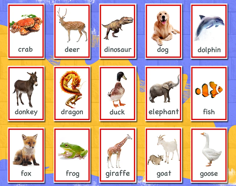 66 шт. карточки для изучения диких животных/морских животных/ферм|Чтение| |