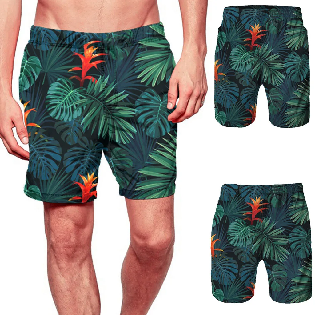 Мужские пляжные шорты maillot de bain модные повседневные с принтом для серфинга