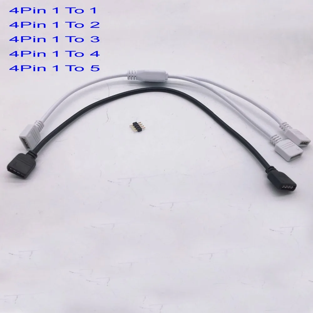 RGB разъем для ленты Белый/Черный светодиод разделенный Удлинительный кабель