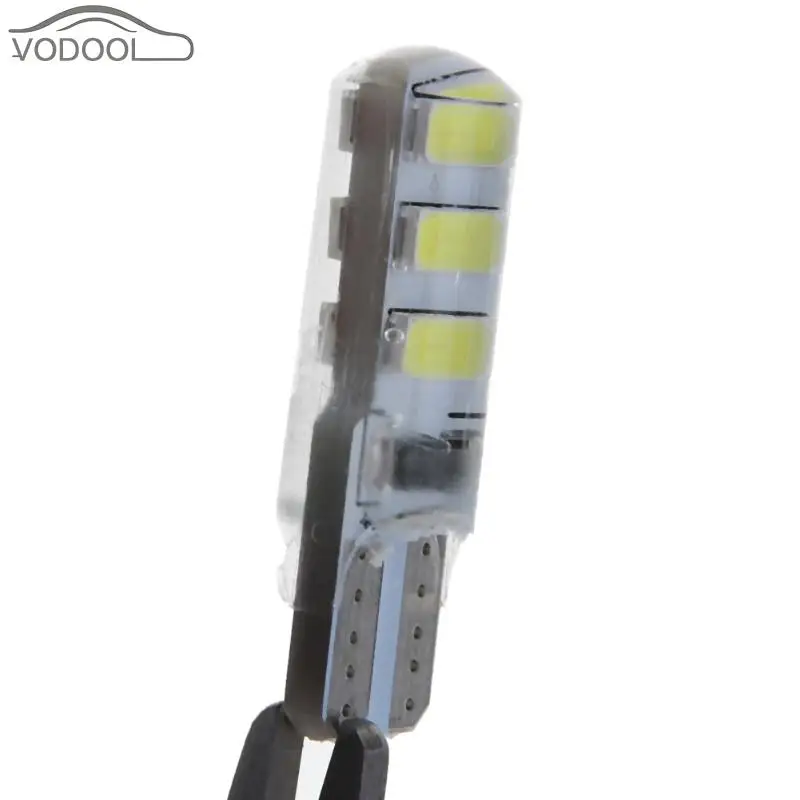 Комплект из 2 предметов, 5 Вт, 6 Вт, светодиодный s 5730 SMD W5W T10 автомобиля широкая лампа подсветки лампы силиконовый светодиодный Автомобильный свет-излучающая Диодная лампа габаритного фонаря 6000 K