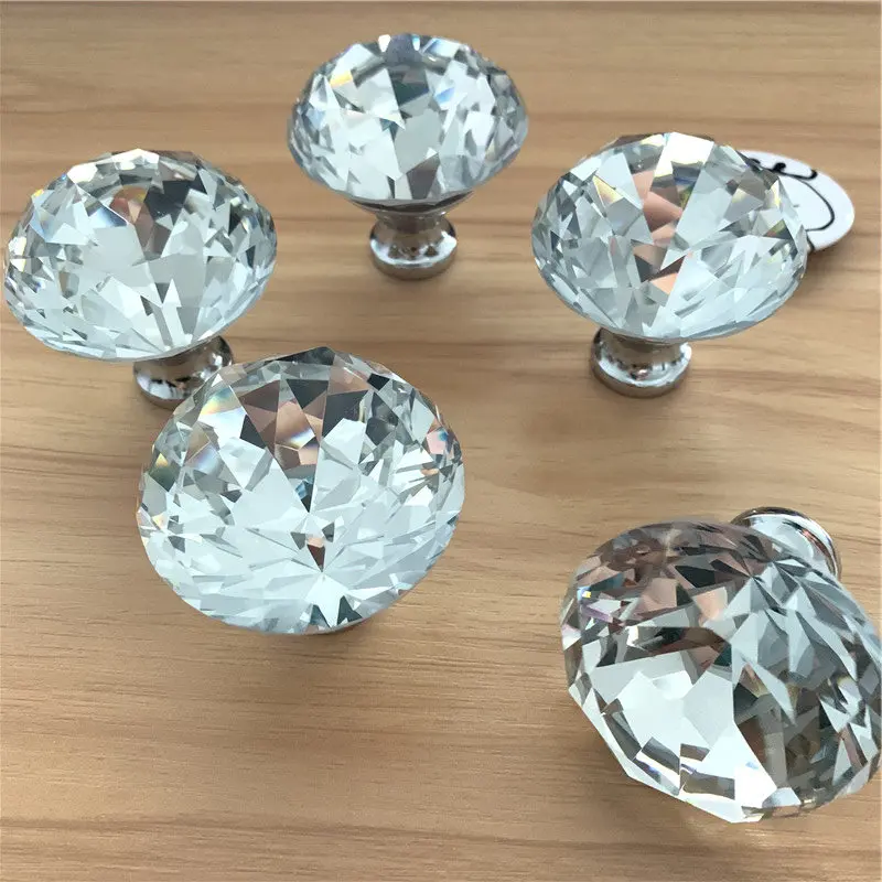 Бесплатная доставка прозрачные алмазные ручки LCH 50 шт./лот 40 мм стеклянная ручка