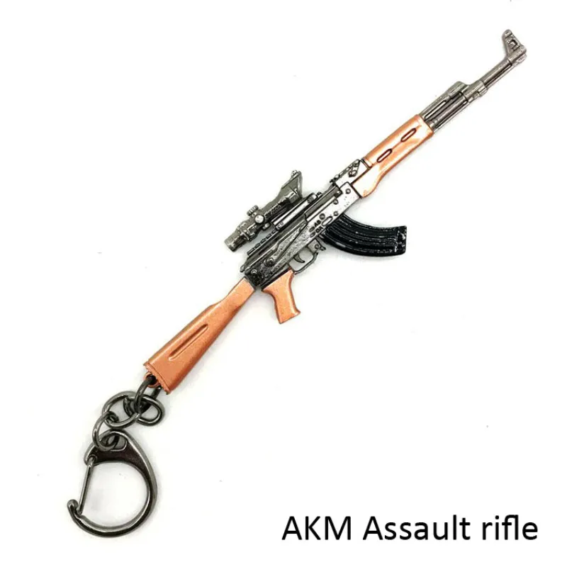 AKM Assault rifle PUBG CS брелки Playerunknown's Battlegrounds AKW AWM MK14 пистолет Модель 10 см Автомобильный Брелок пряжка модель mannen cadeau для детей - Цвет: AKM Assault rifle