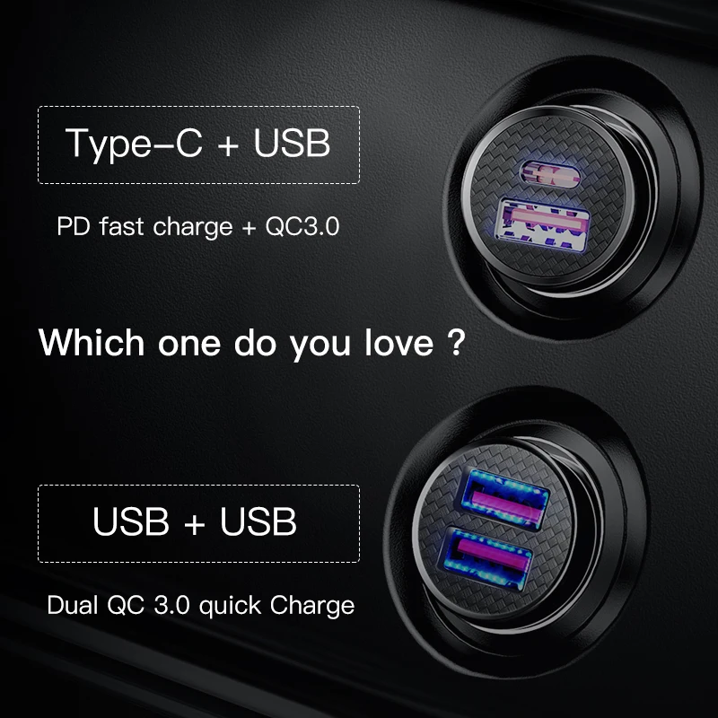 Автомобильное зарядное устройство Baseus с поддержкой QC3.0 QC4.0 USB Type C|Зарядные