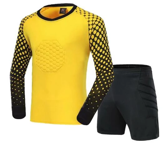 yellow 2 ZMSM Молодежные Вратарские футбольные майки комплект для взрослых Вратарские футбольные формы губка защита Вратарские Рубашки Брюки и шорты MB-A - Цвет: yellow 2
