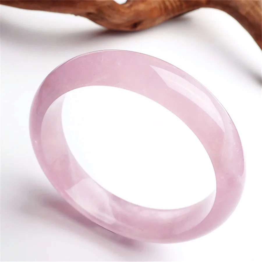

Women Ladies Bracelet Bangles Genuine Natural Pink Stone Madagascar Quartz Crystal Charm Bangles Inner Diameter 59mm