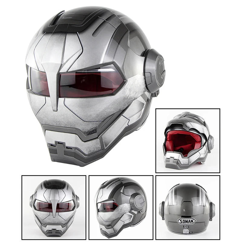 Хит продаж черный шлем MASEI IRONMAN Железный человек мотоциклетный полушлем с