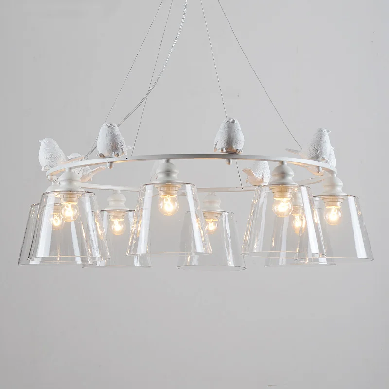 

Скандинавский светильник для люстры ing, американская пасторальная Люстра для гостиной, индивидуальная художественная спальня, светодиодные люстры с птицами светильник, светильники