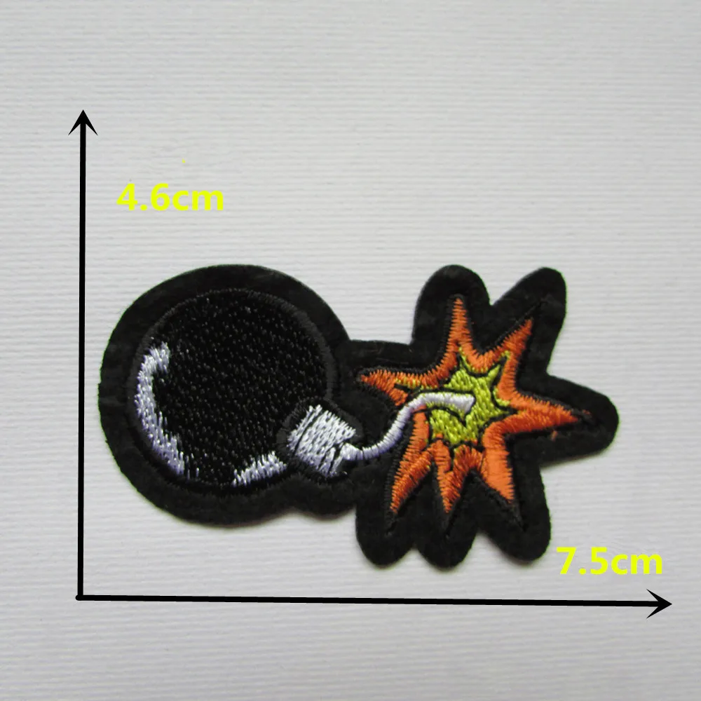 Мультяшные персонажи крутой черной бомбы горячего расплава клей вышивка цветок