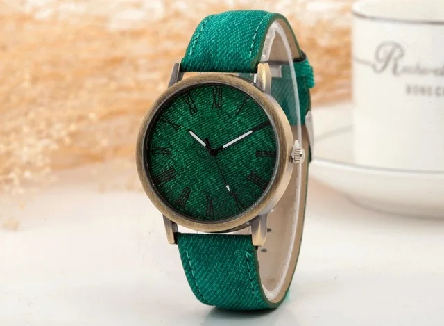 

Hot Sale New Brand Casual Trend Watches Men Imitation Denim Fabric Leather Watch Clock Male Quartz Watches Relogio Masculino