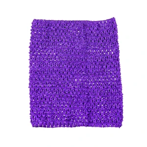 Purple tube top 1 шт. вязаный крючком пачка топ Топ 10 дюймов вязаный крючком повязка на голову для девочек юбка-пачка Топы - Цвет: Purple tube top
