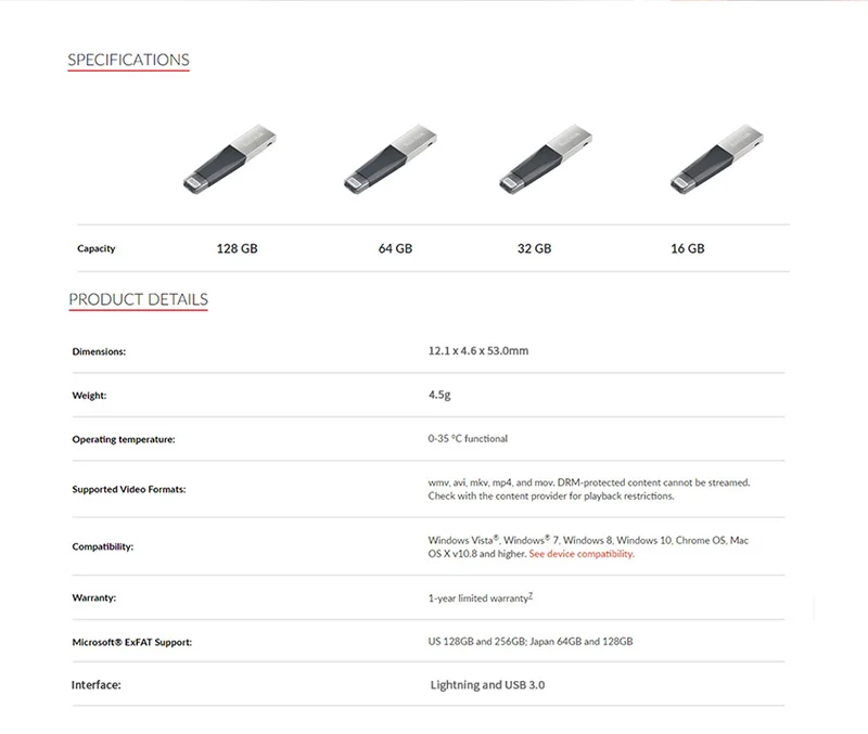 Флеш-накопитель USB SanDisk iXPand OTG с разъемом Lightning, флеш-накопитель USB 3,0, флеш-накопитель 32 ГБ, 64 ГБ, 128 ГБ, MFi для iPhone, розовый, синий, серый
