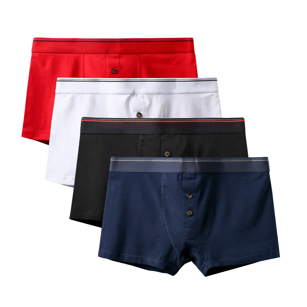 4Pcs A2432 Mix A33 4 шт./партия, мужские хлопковые боксеры больших размеров, комфортные трусики из «дышащей» ткани, мужские трусы, нижнее белье, брендовые шорты, мужские шорты, боксеры - Цвет: 4Pcs A2432 Mix A33
