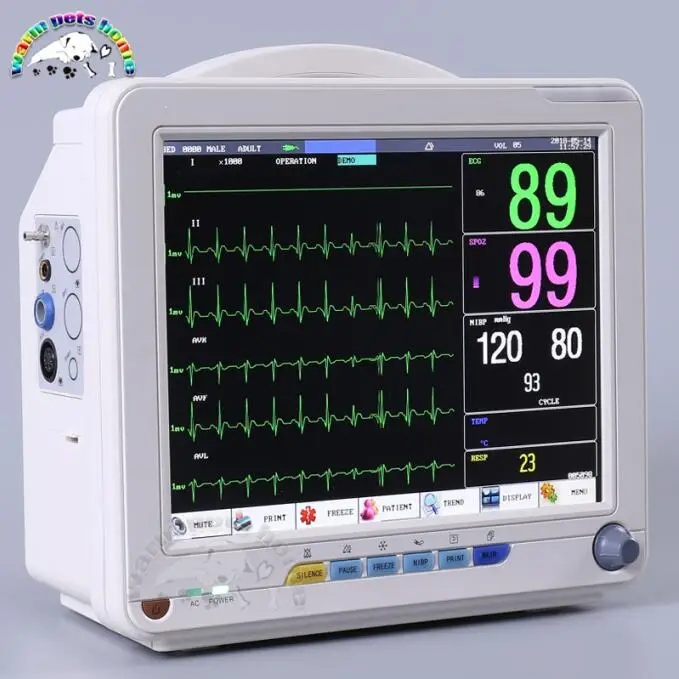 Patient Monitor Ветеринарный монитор пациента 12,1 дюймовый ветеринарный портативный монитор жизненных знаков для собак, кошек, животных ветеринарное оборудование - Цвет: Patient Monitor