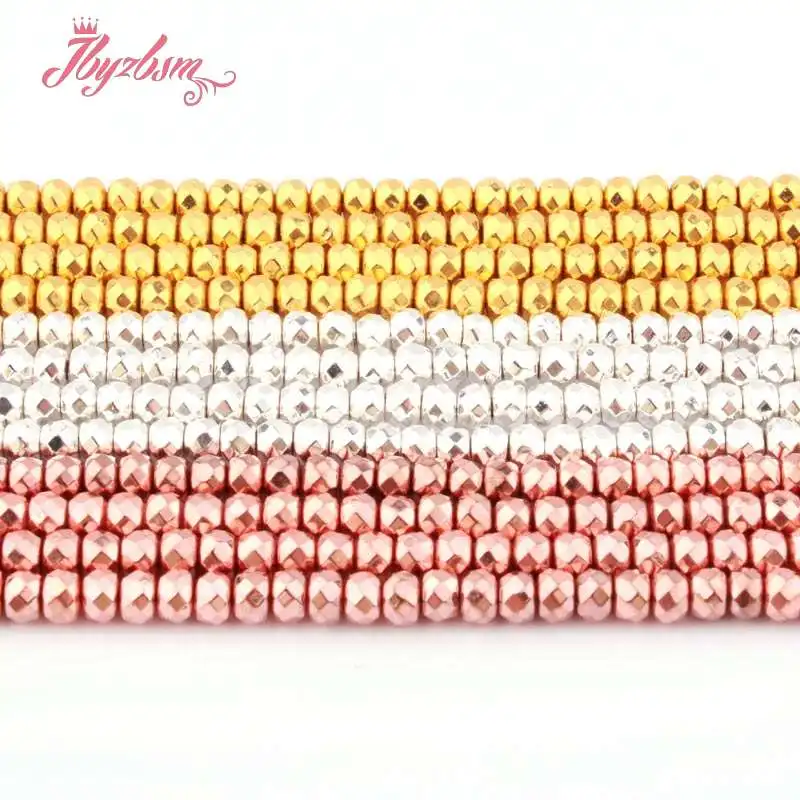 3x4 мм Ограненный гематит Rondelle бусины из натурального камня для самостоятельного