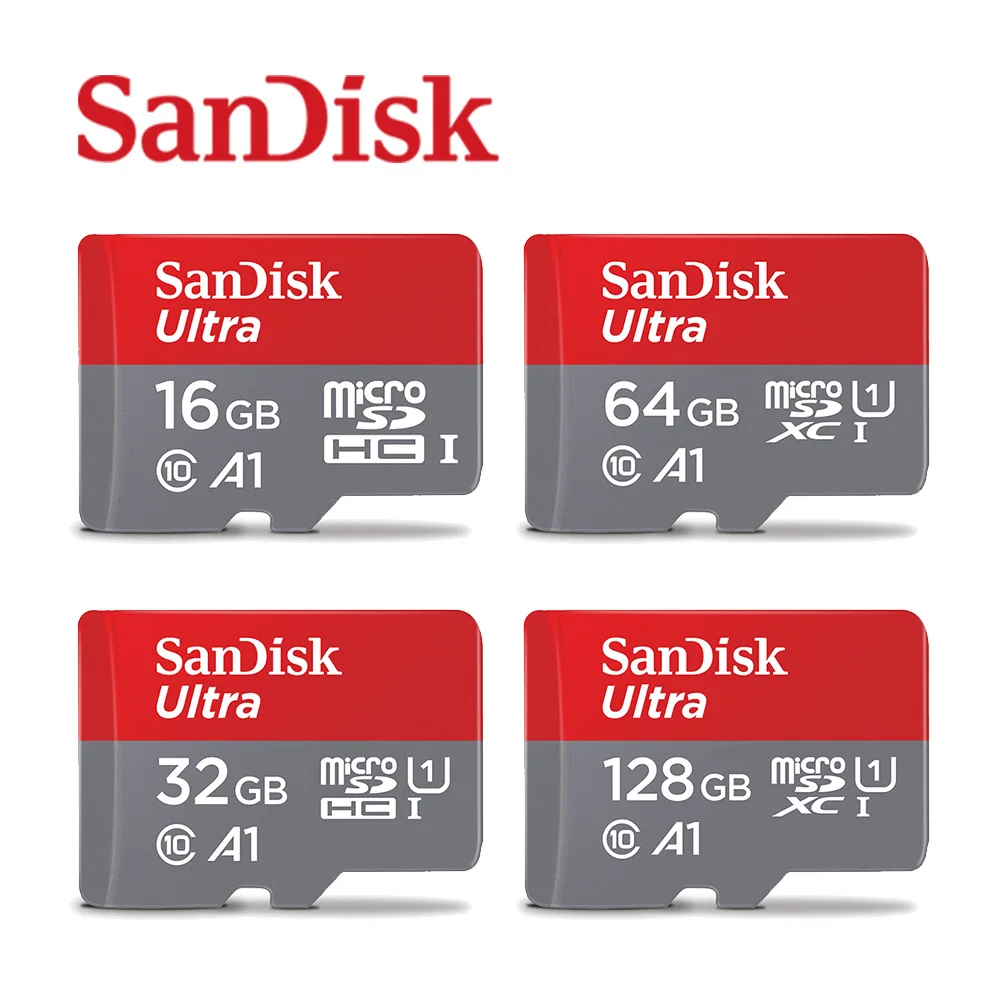 Двойной Флеш накопитель SanDisk A1 слот для карт памяти 200 ГБ 128 Гб 64 98 МБ/с. 32 Micro sd карта